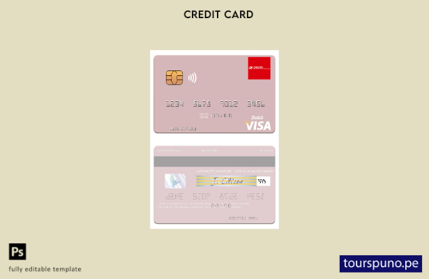 lista para imprimir la plantilla de débito de visa de Tailandia Calyon Bank